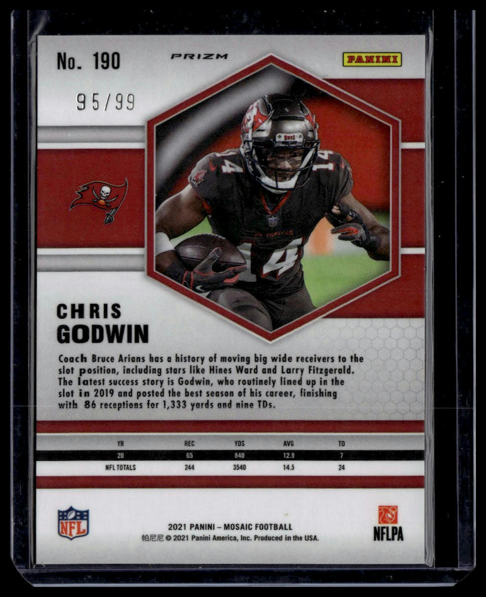 2021 Panini Mosaic #190 Chris Godwin Prizm Blue #/99