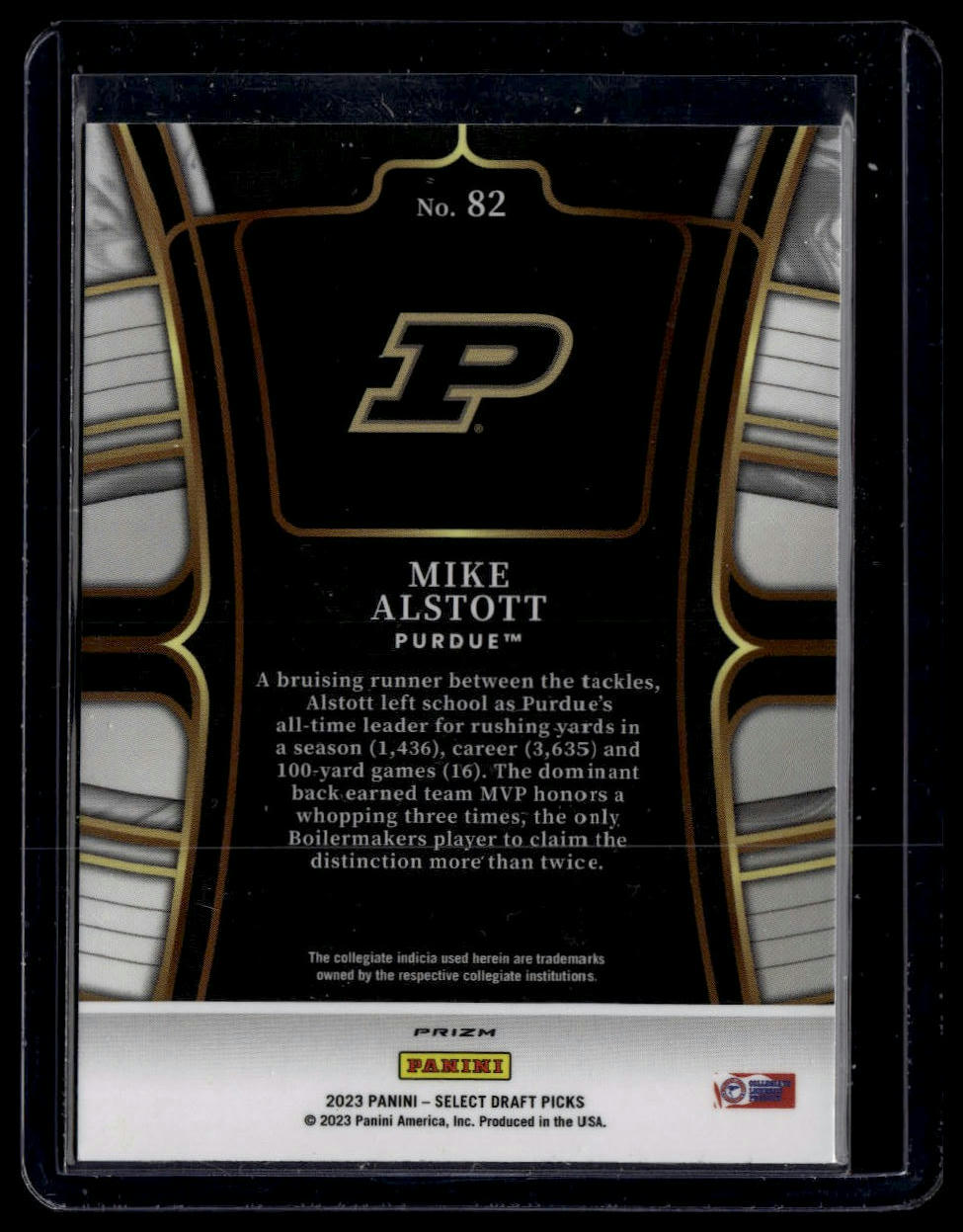 2023 Panini Select Draft Picks #82 Mike Alstott Purple Lazer Prizm