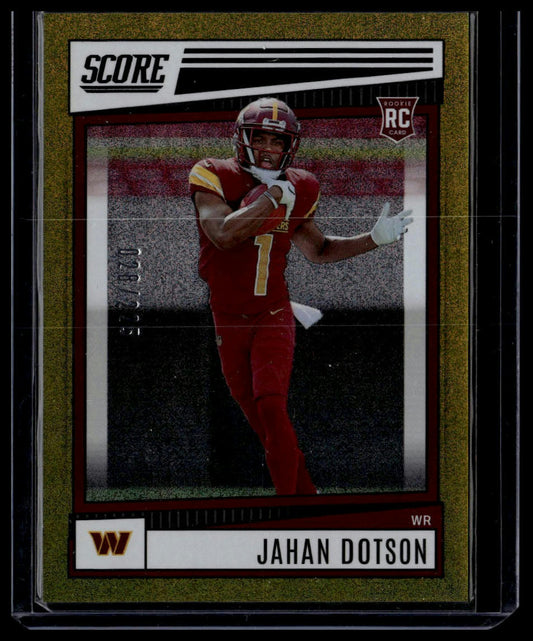 2022 Score #381 Jahan Dotson Dots Gold #/225