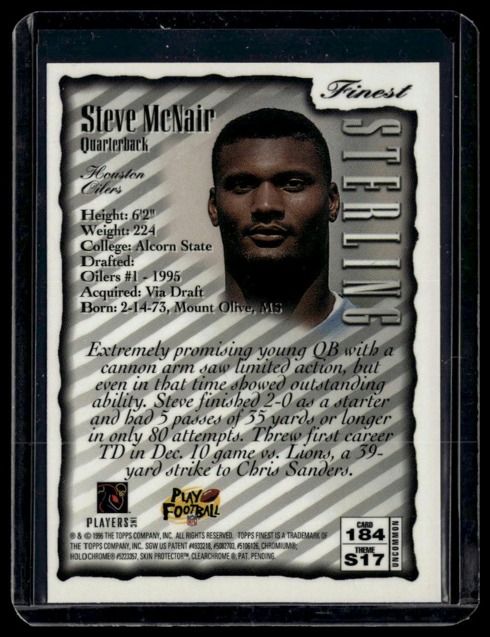 1996 Finest #184 Steve McNair