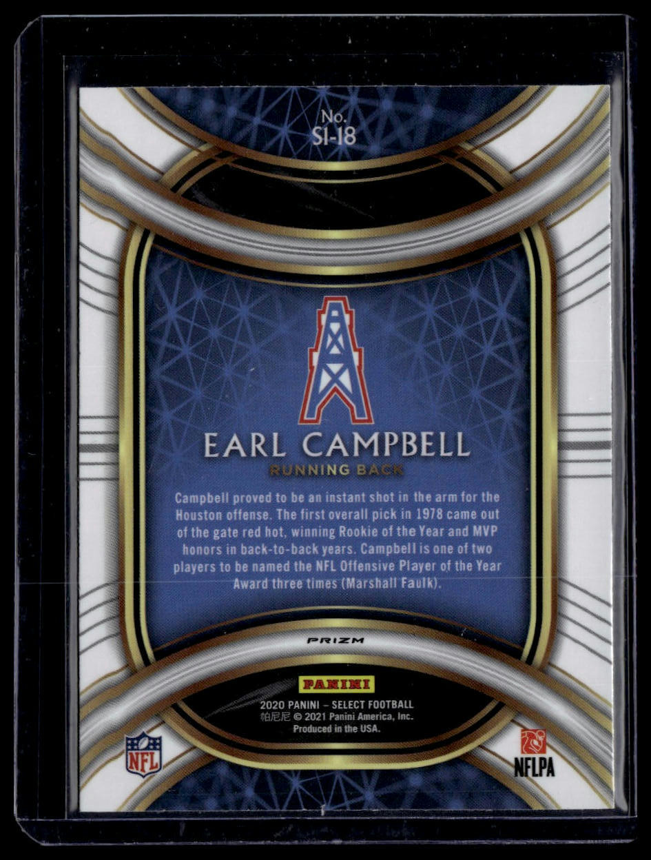 2020 Panini Select #S1-18 Earl Campbell Select1ons Prizm