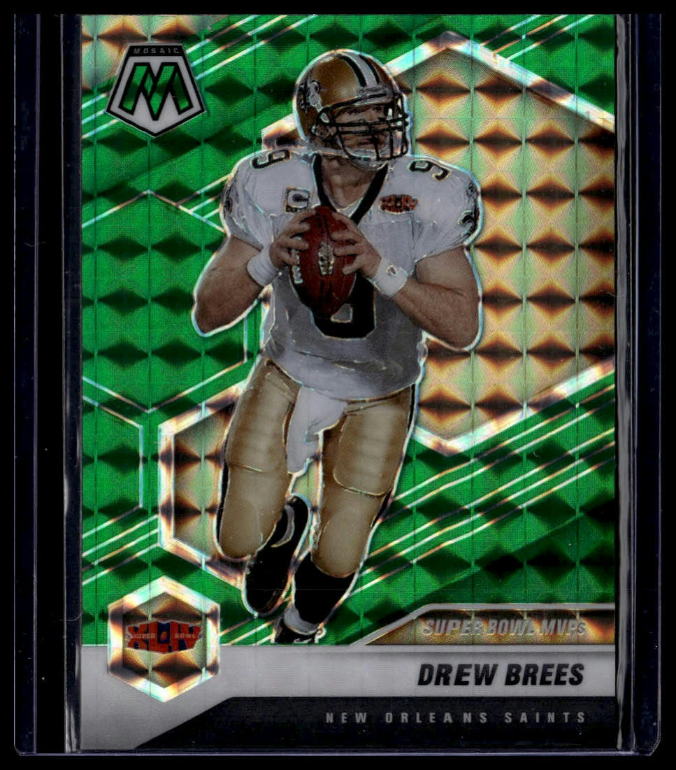 2021 Panini Mosaic #286 Drew Brees Prizm Green