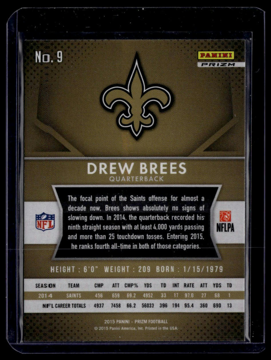 2015 Panini Prizm #9 Drew Brees Prizm