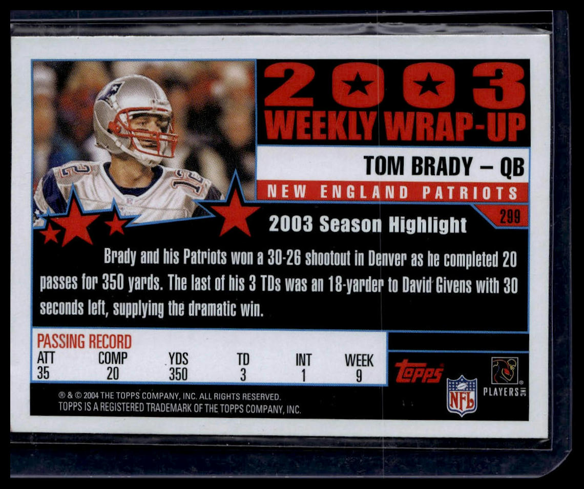 2004 Topps #299 Tom Brady