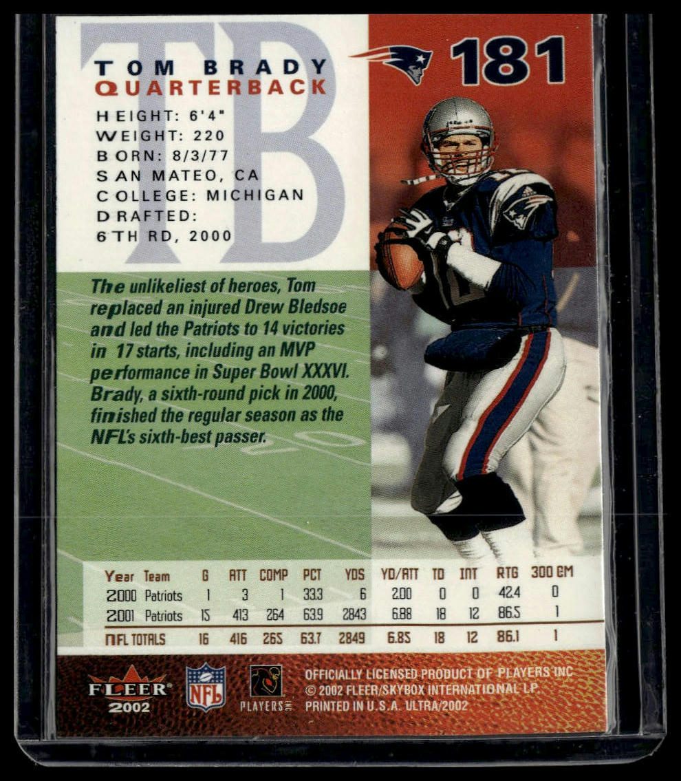2002 Ultra #181 Tom Brady