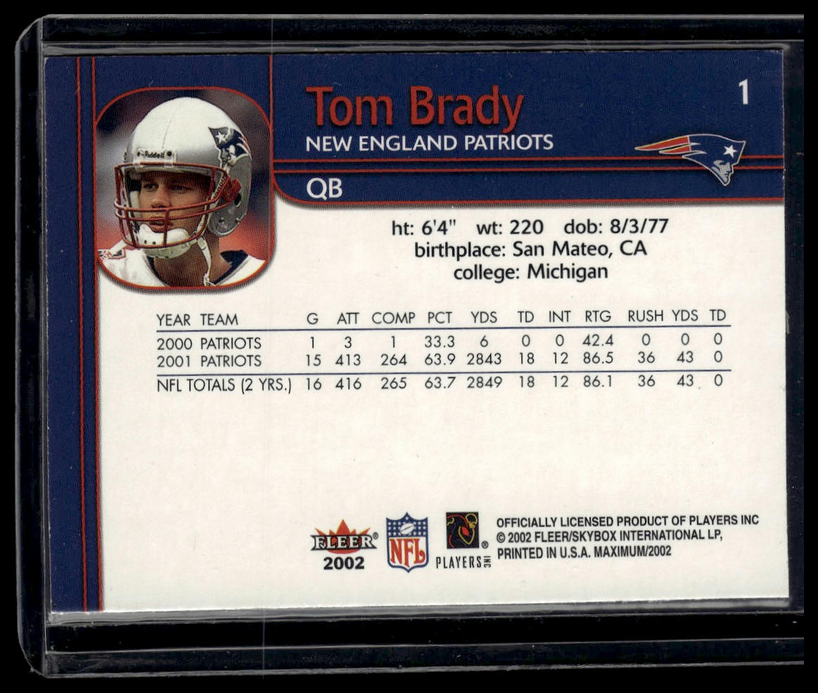 2002 Fleer Maximum #1 Tom Brady