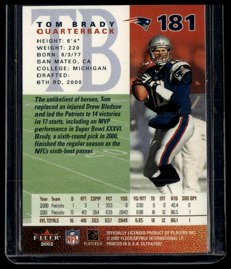 2002 Ultra #181 Tom Brady
