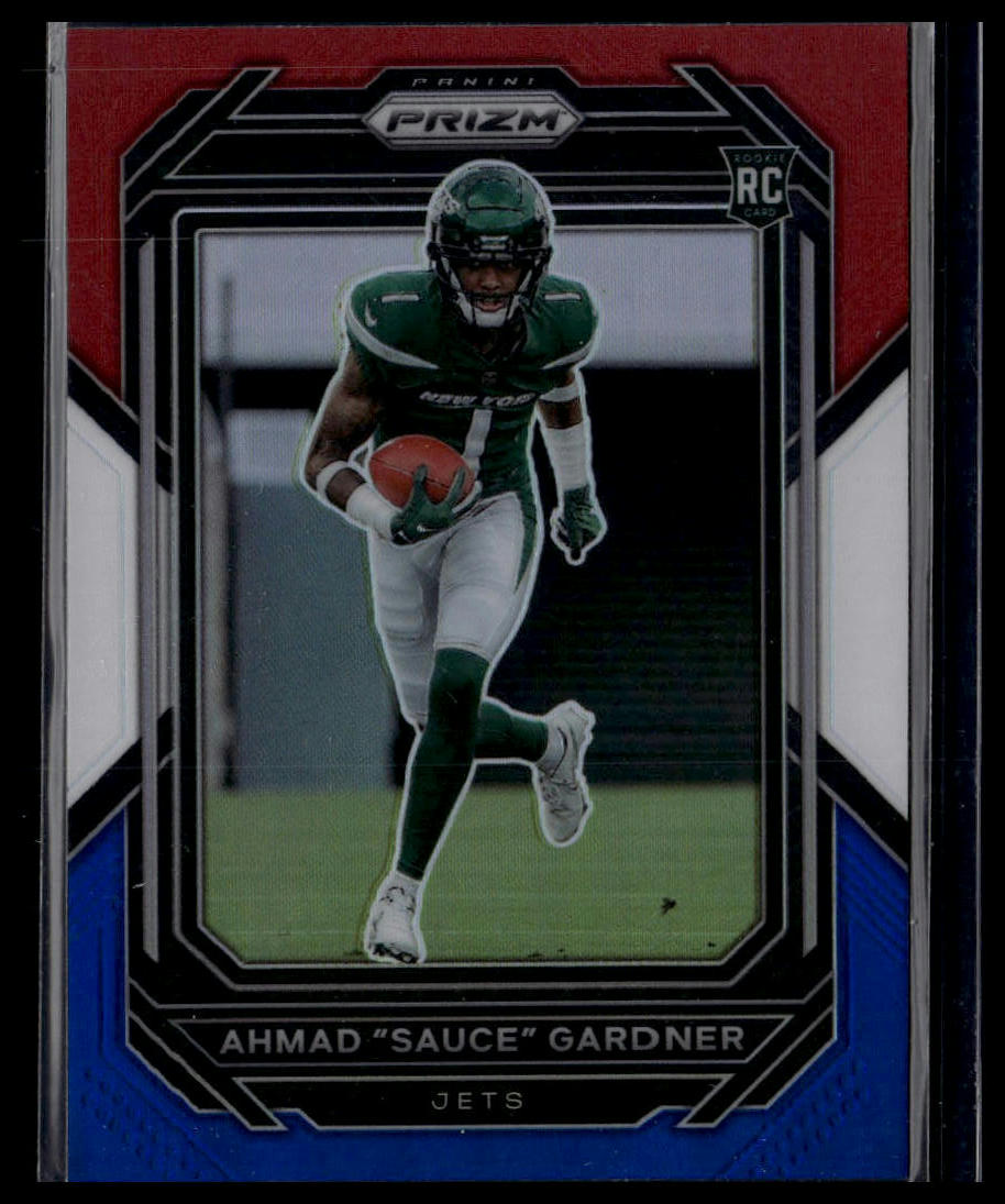 2022 Panini Prizm #341 Ahmad "Sauce" Gardner Red White and Blue