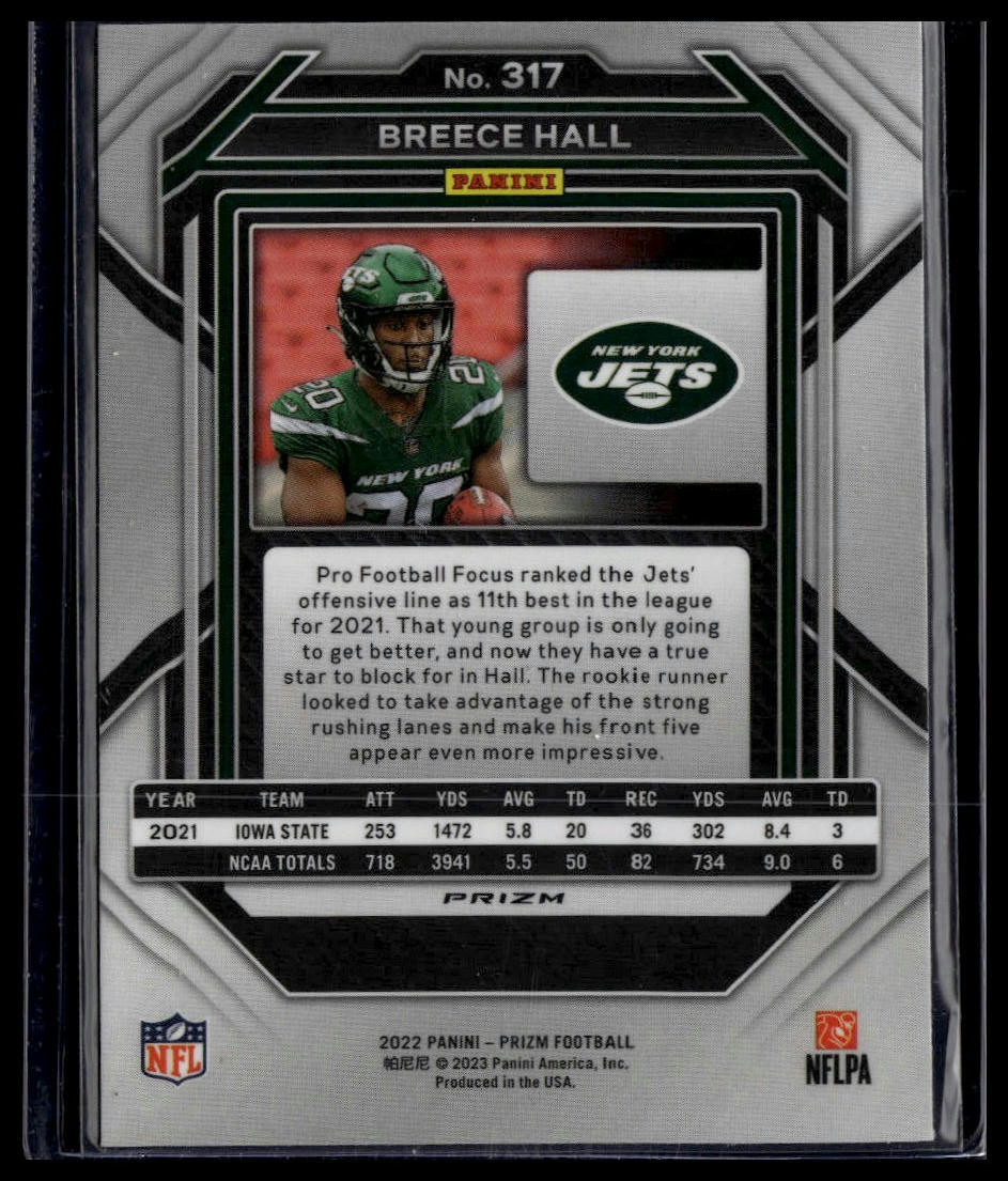 2022 Panini Prizm #317 Breece Hall Red White and Blue