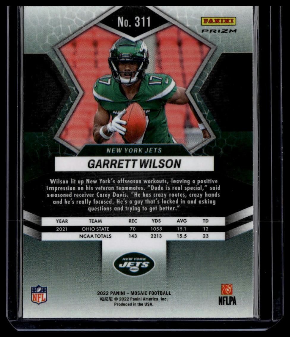 2022 Panini Mosaic #311 Garrett Wilson Mosaic Reactive Orange