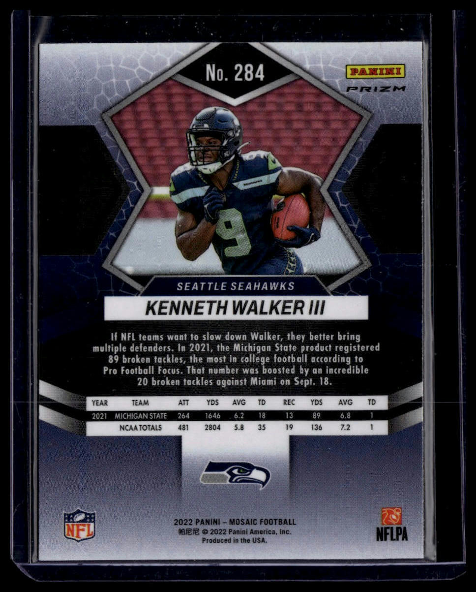 2022 Panini Mosaic #284 Kenneth Walker III Mosaic Camo Pink