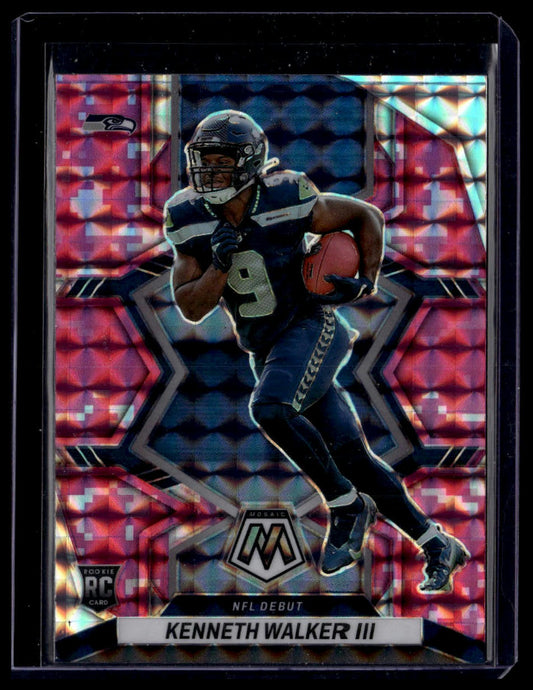 2022 Panini Mosaic #284 Kenneth Walker III Mosaic Camo Pink