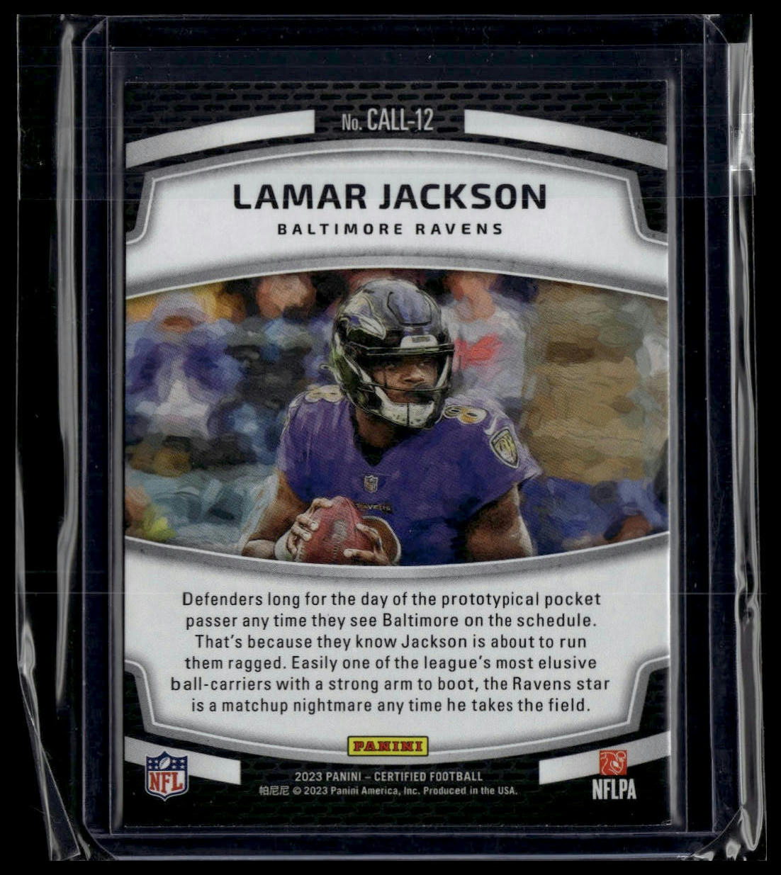 2023 Panini Certified #CALL-12 Lamar Jackson Calling Cards