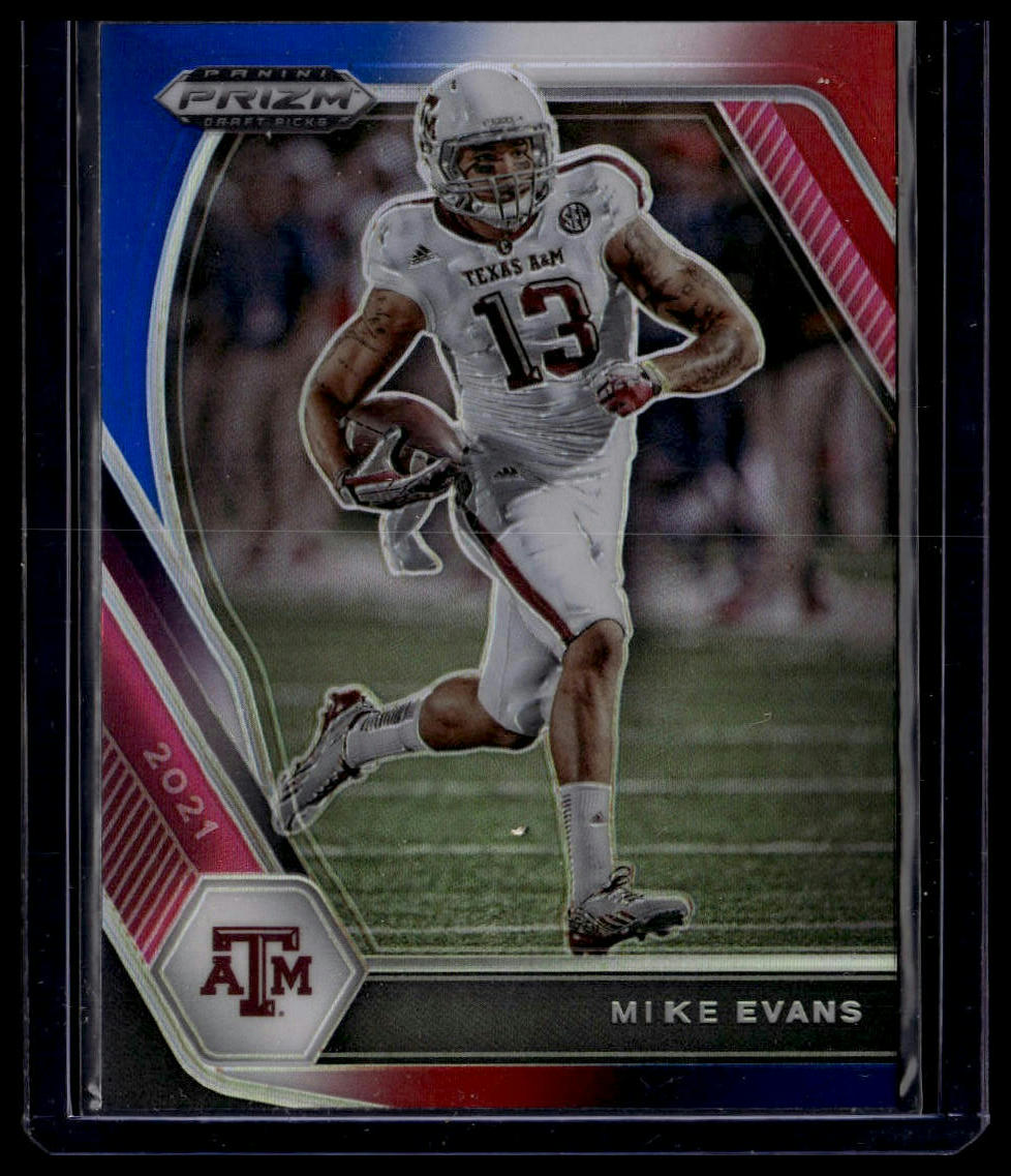 2021 Panini Prizm Draft Picks Collegiate #64 Mike Evans Red White and Blue