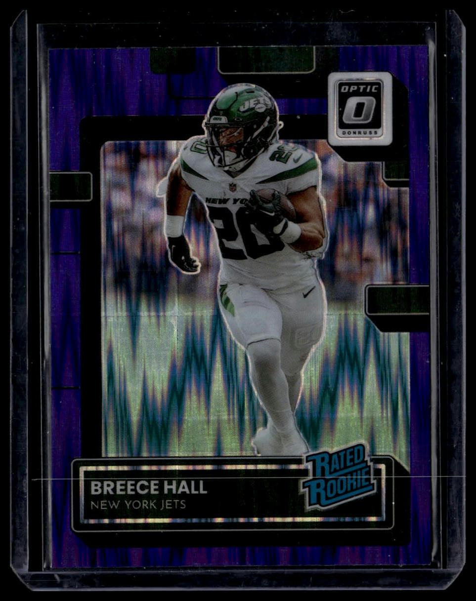 2022 Donruss Optic #214 Breece Hall Purple Shock