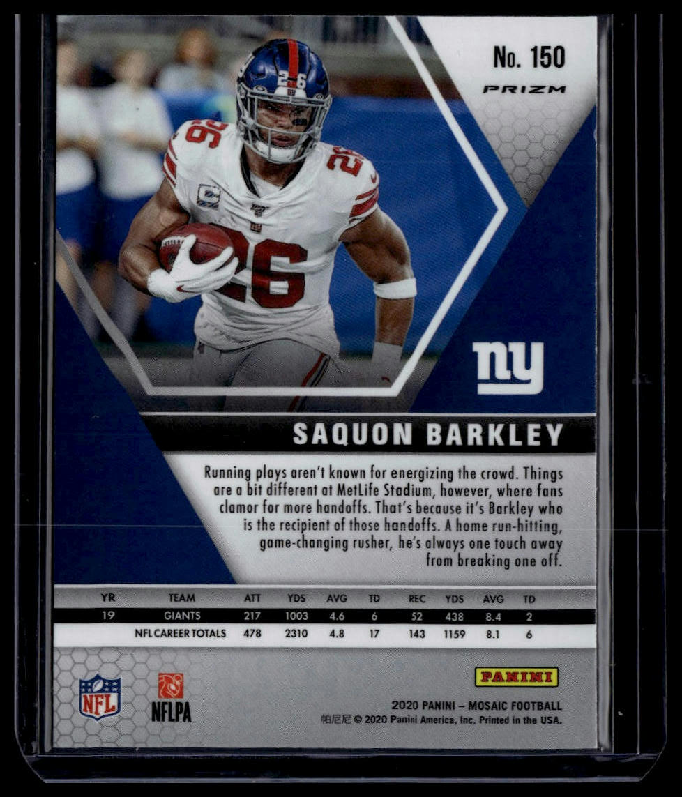 2020 Panini Mosaic #150 Saquon Barkley Prizm Silver