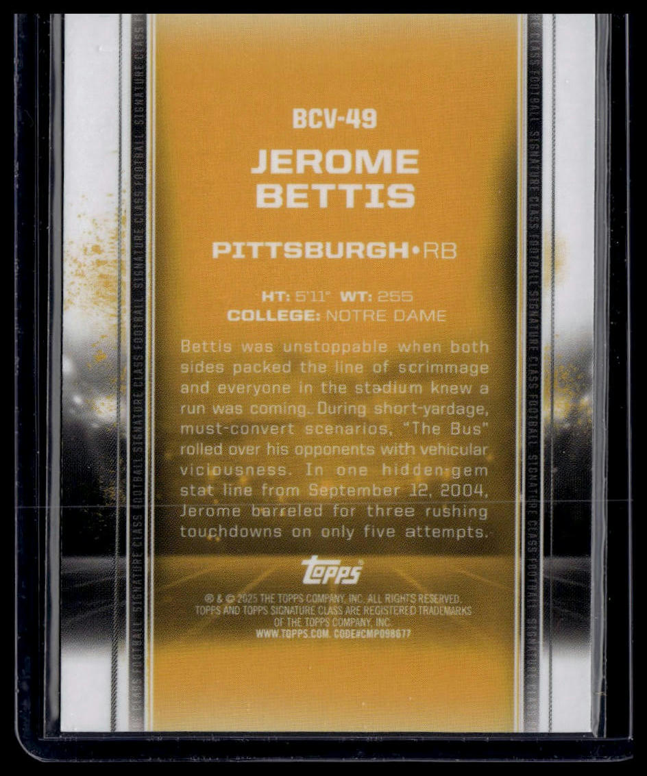 2024 Topps Signature Class #BCV-49 Jerome Bettis Chrome Teal Refractor /225