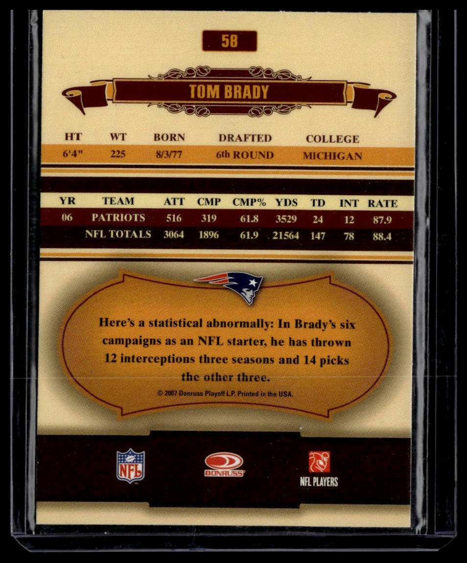 2007 Donruss Classics #58 Tom Brady