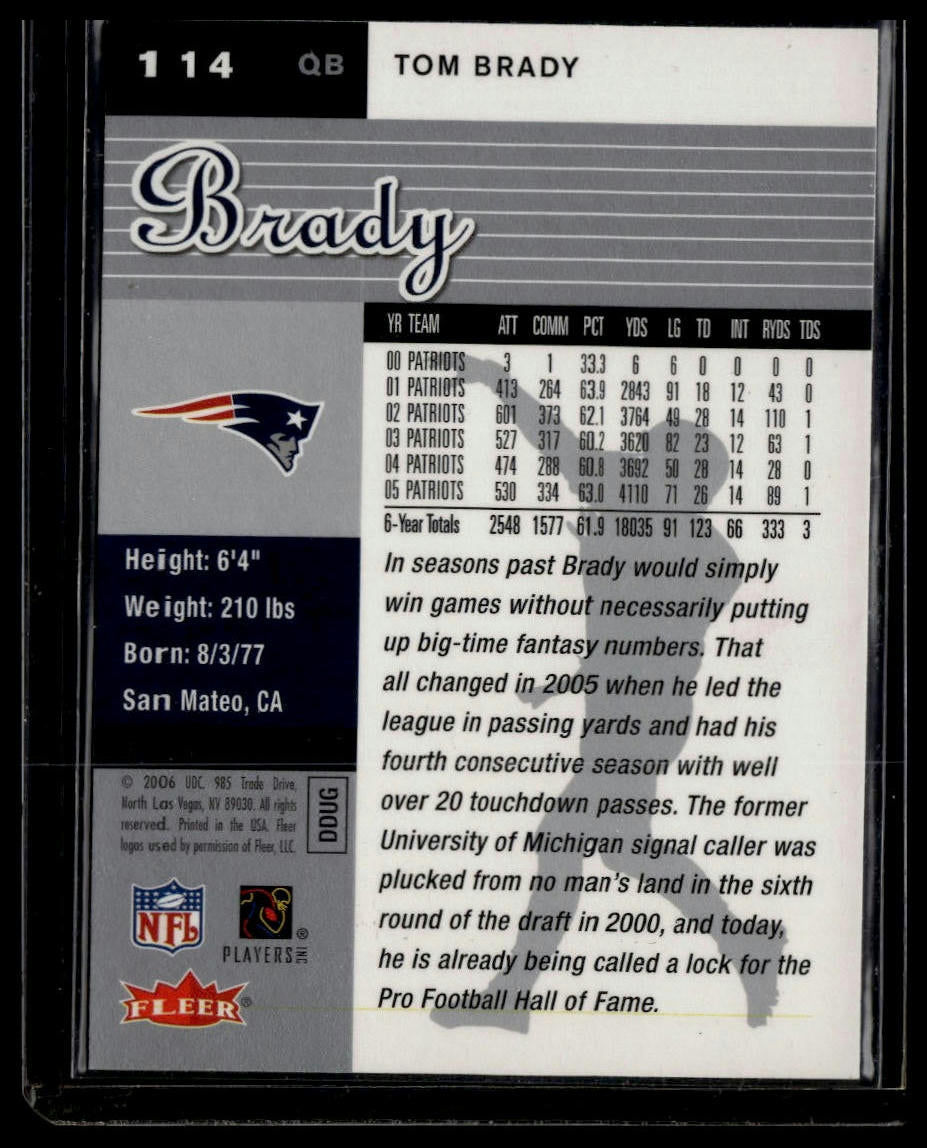 2006 Ultra #114 Tom Brady