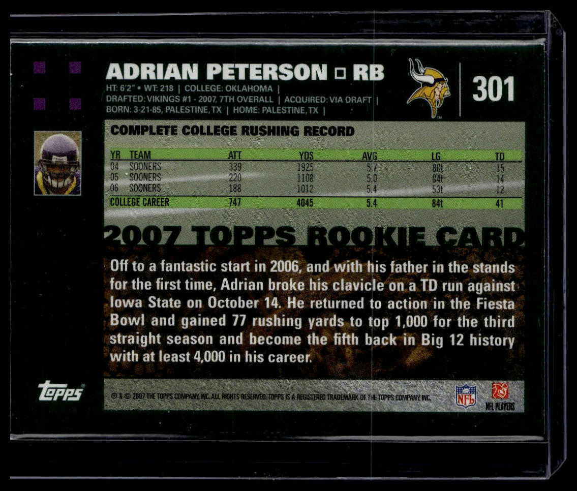 2007 Topps #301 Adrian Peterson