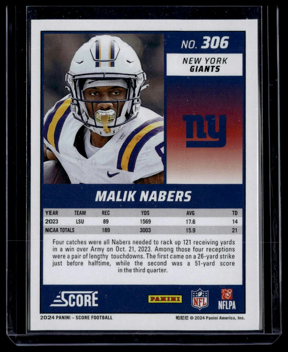 2024 Score #306 Malik Nabers Circular #/135