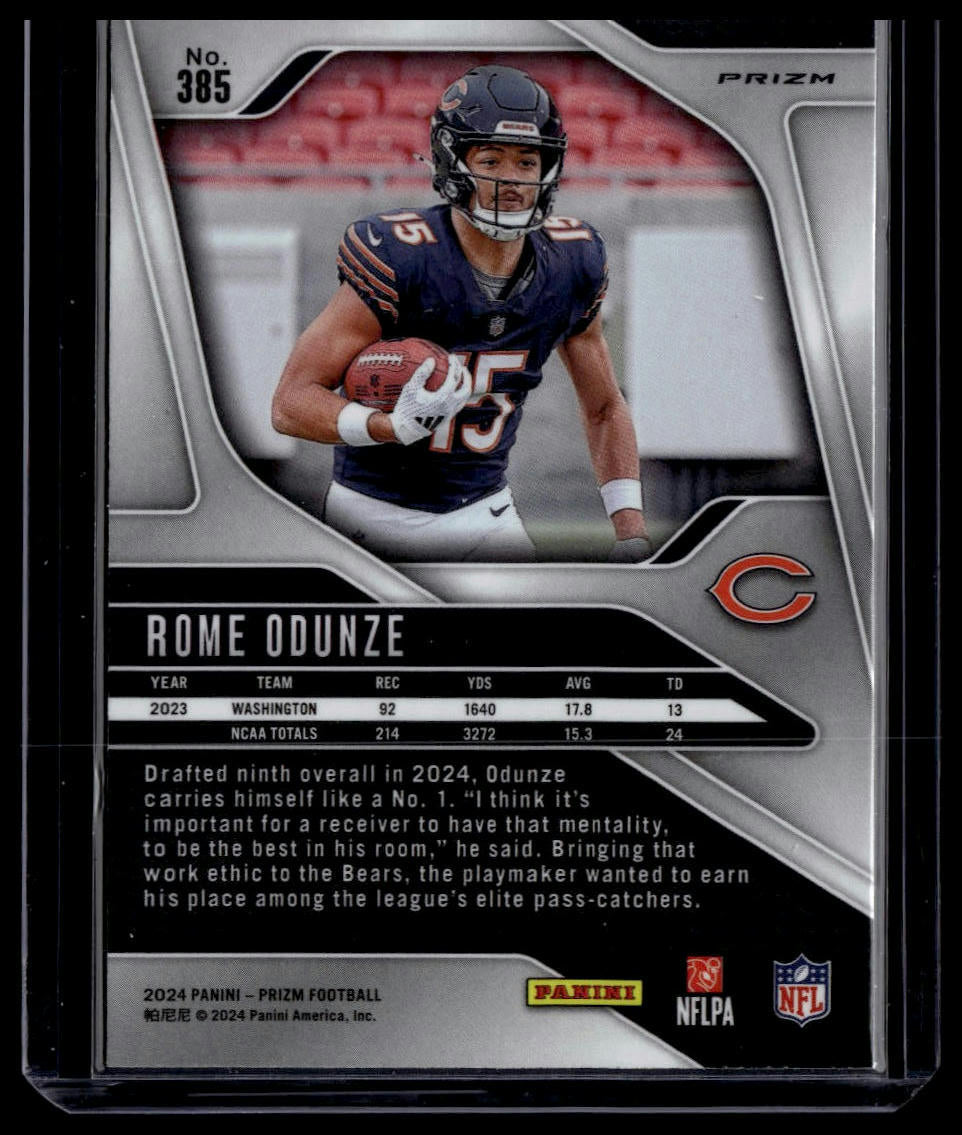 2024 Panini Prizm #385 Rome Odunze Pink Wave