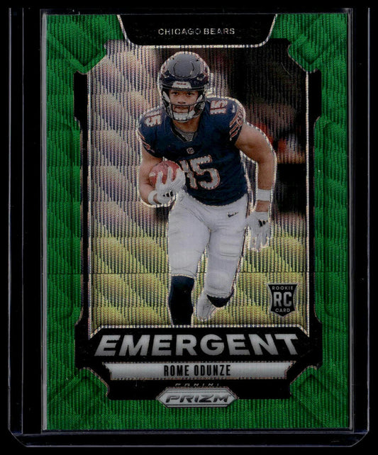 2024 Panini Prizm #11 Rome Odunze Emergent Green Wave Prizm