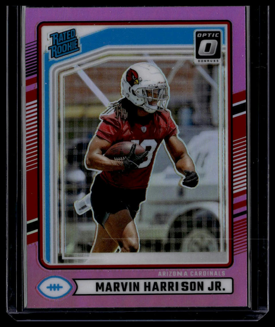 2024 Donruss #393 Marvin Harrison Jr. Optic Rated Rookies Preview Pink
