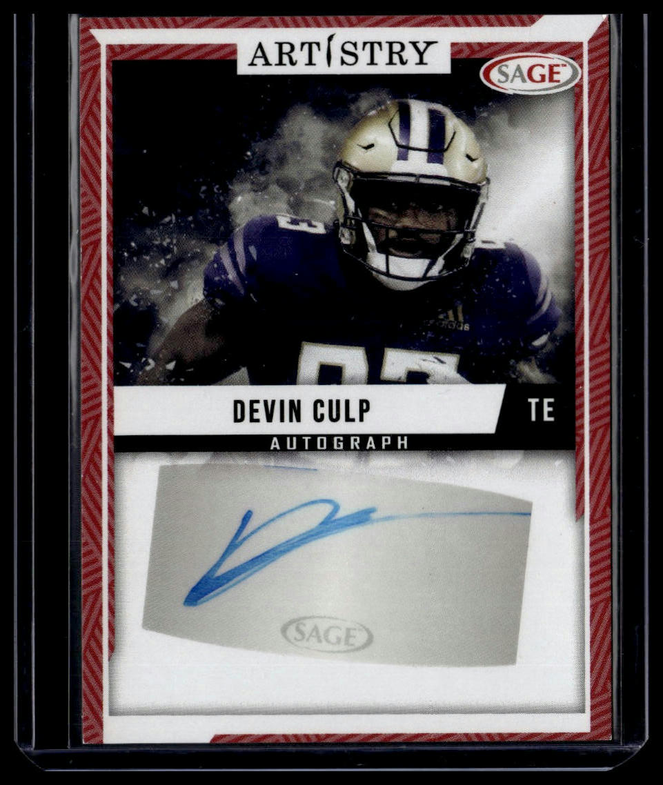 2024 SAGE Artistry #ART-DC2 Devin Culp Autographs Red