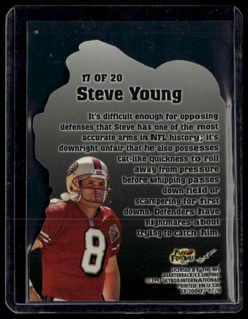 1997 SkyBox E-X2000 #17 Steve Young Fleet-of-Foot