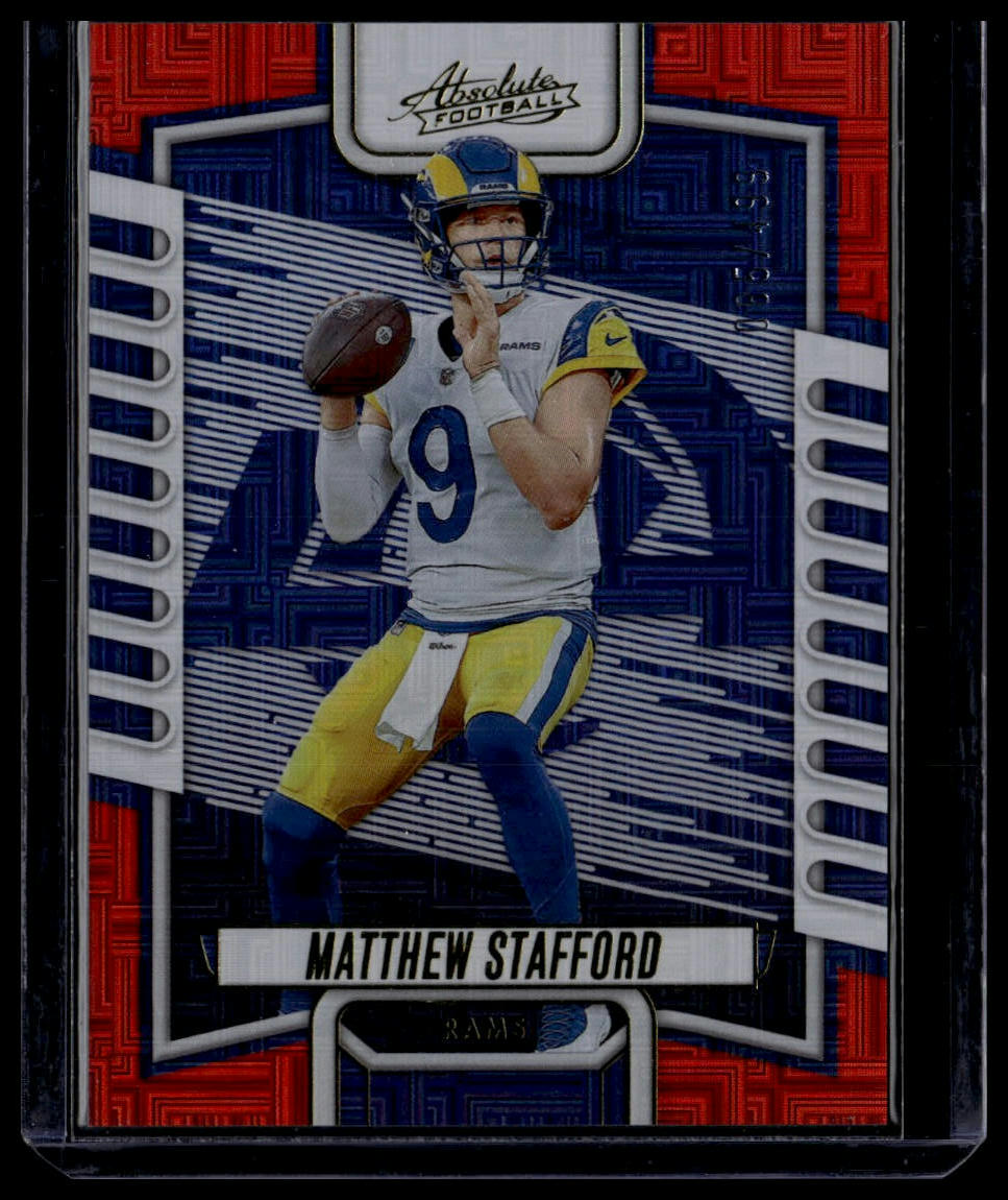 2023 Panini Absolute #19 Matthew Stafford Escher Squares Red #/499