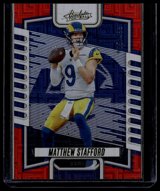 2023 Panini Absolute #19 Matthew Stafford Escher Squares Red #/499
