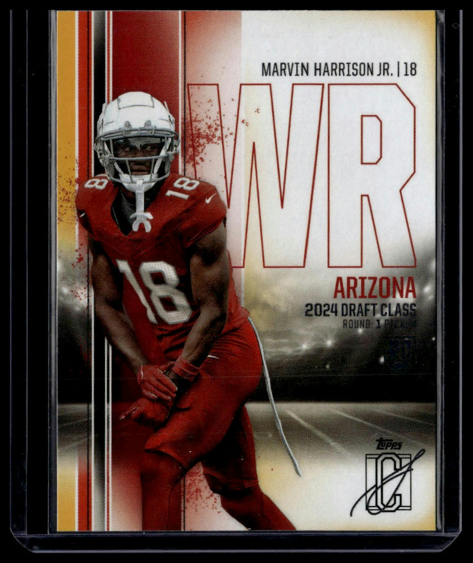 2024 Topps Signature Class #61 Marvin Harrison Jr. Red & Yellow