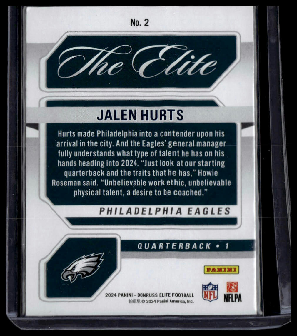 2024 Donruss Elite #2 Jalen Hurts The Elite Green