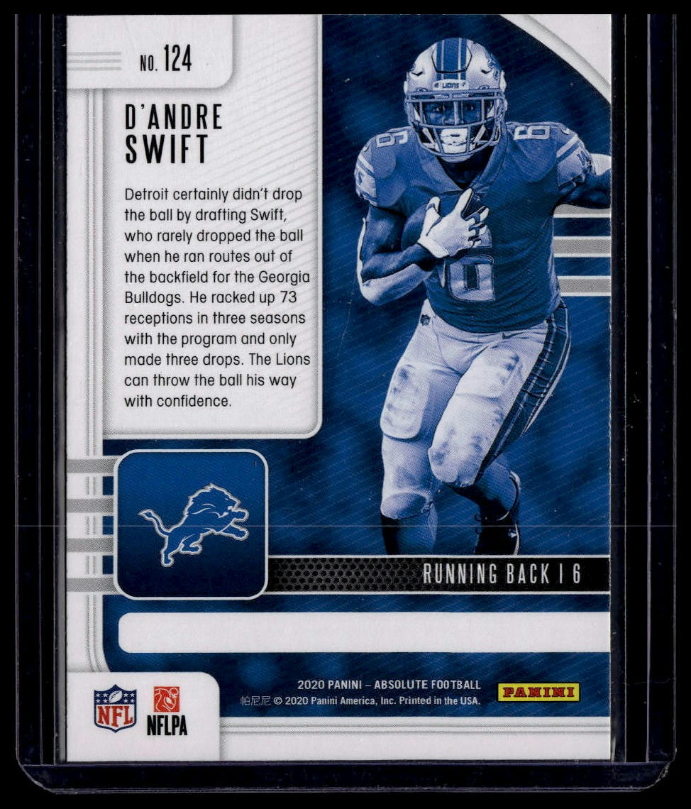 2020 Panini Absolute #124 D'Andre Swift Yellow