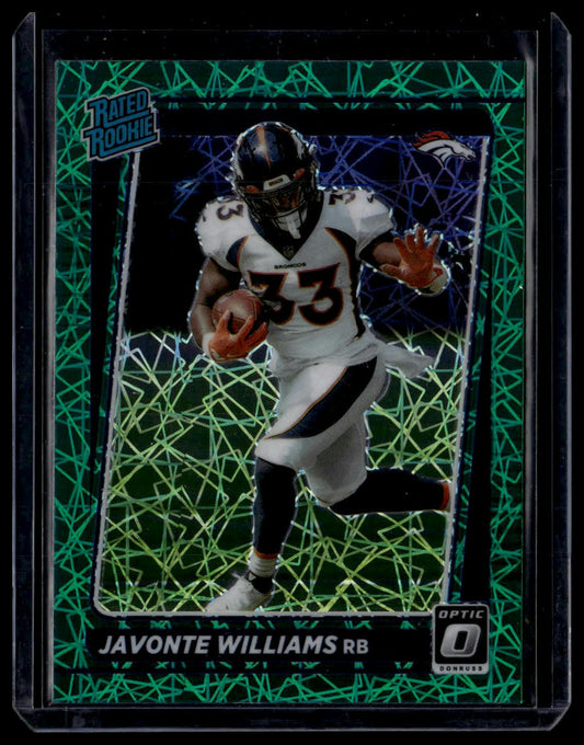 2021 Donruss Optic #215 Javonte Williams Green Velocity