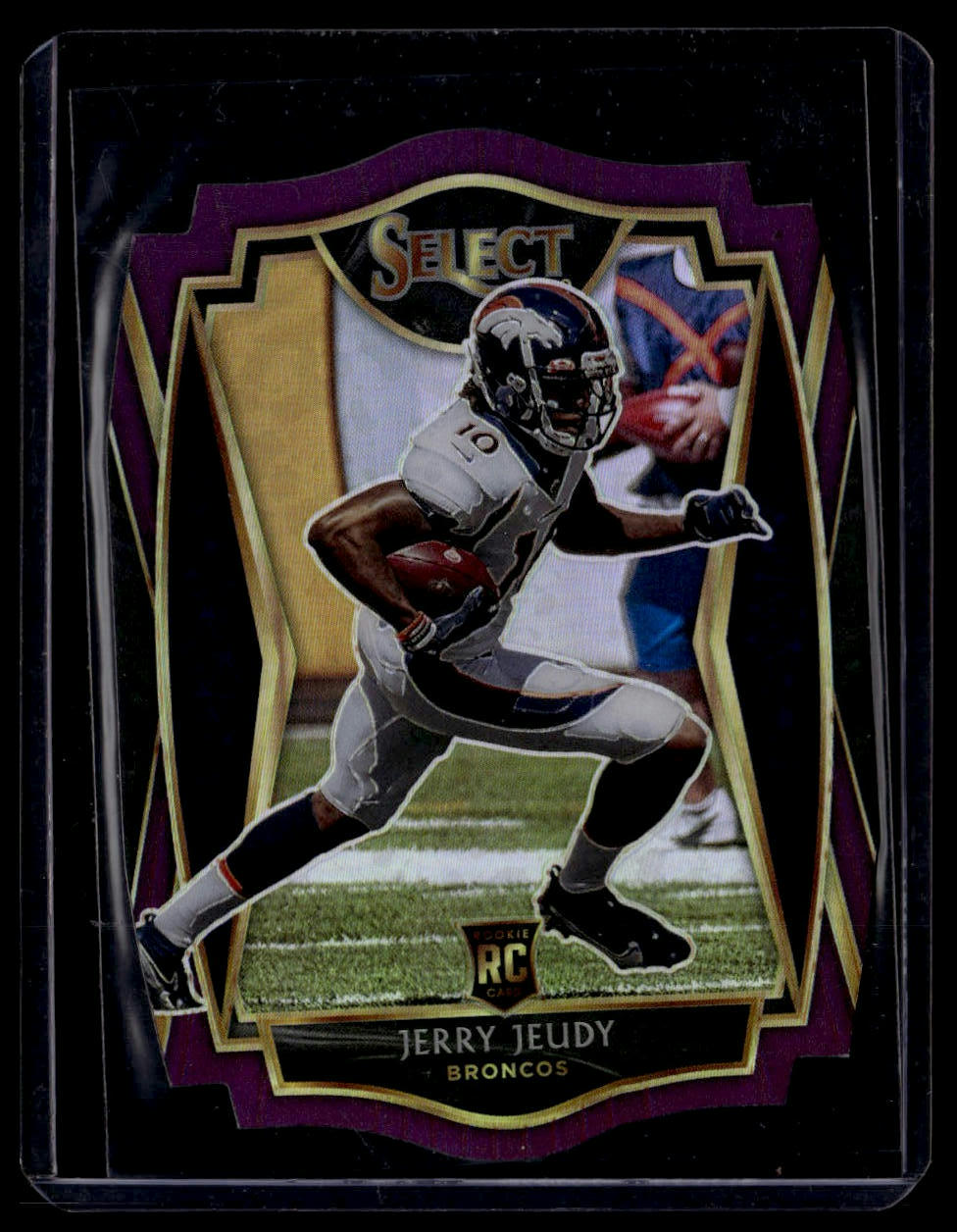 2020 Panini Select #156 Jerry Jeudy Purple Prizm Die Cut