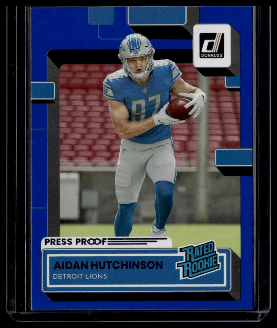 2022 Donruss #313 Aidan Hutchinson Blue Press Proof
