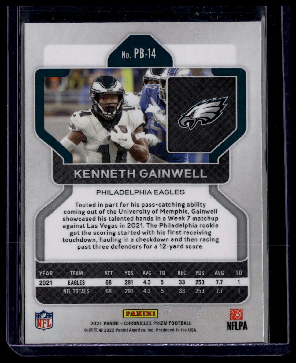 2021 Panini Chronicles #PB-14 Kenneth Gainwell Prizm Black