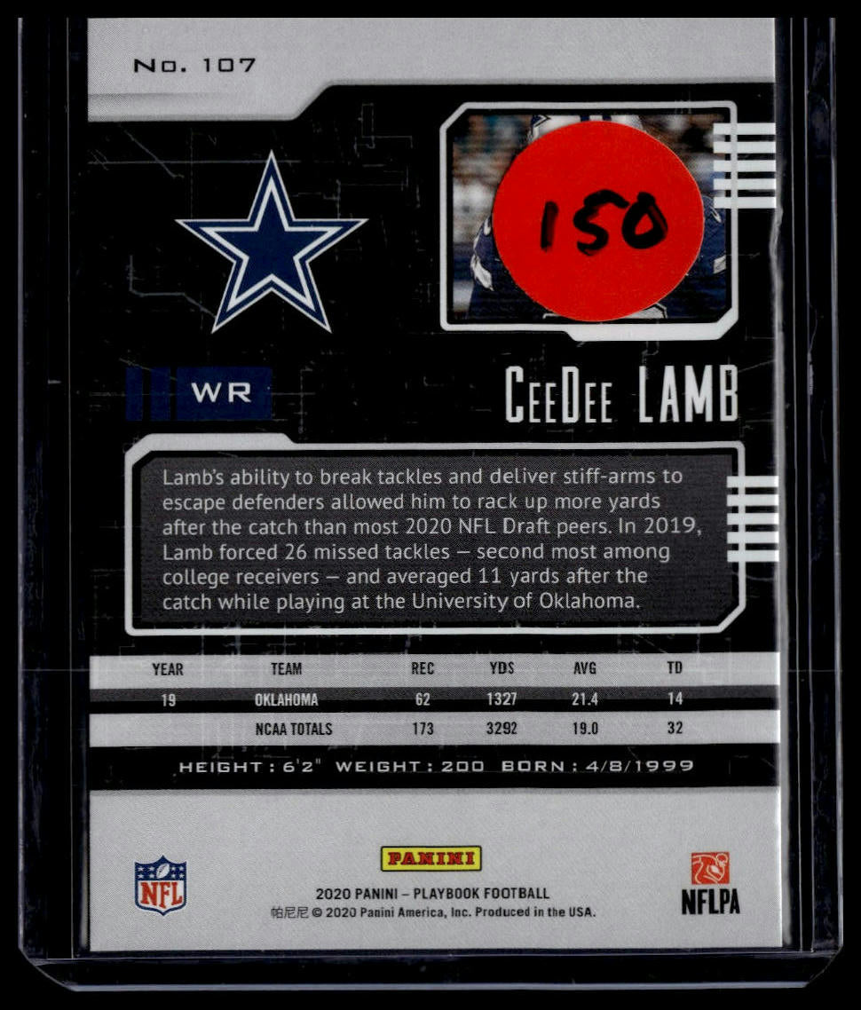 2020 Panini Playbook #107 CeeDee Lamb