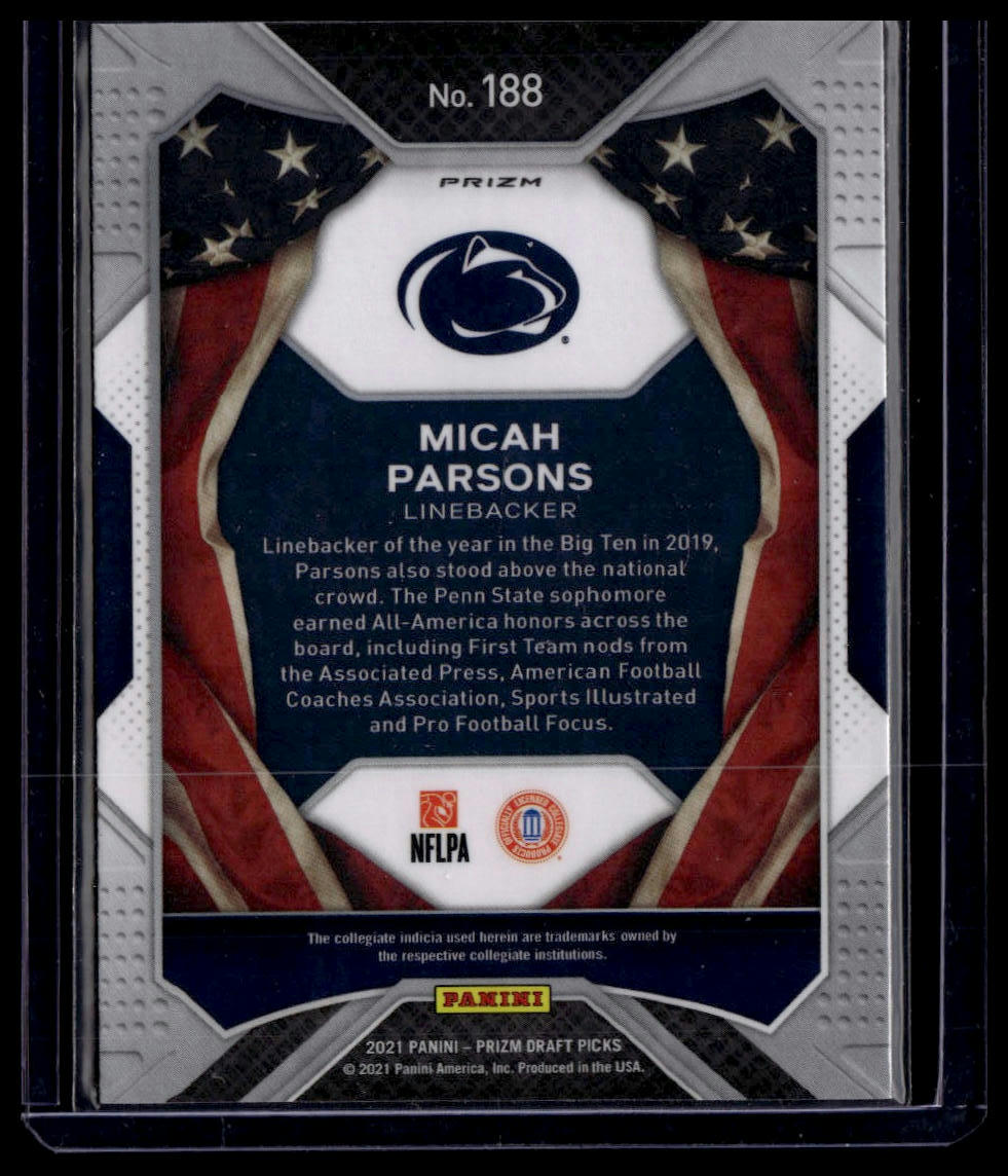 2021 Panini Prizm Draft Picks Collegiate #188 Micah Parsons Green