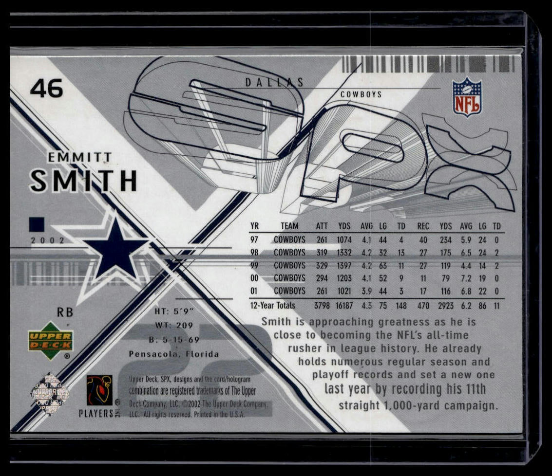2002 SPx #46 Emmitt Smith
