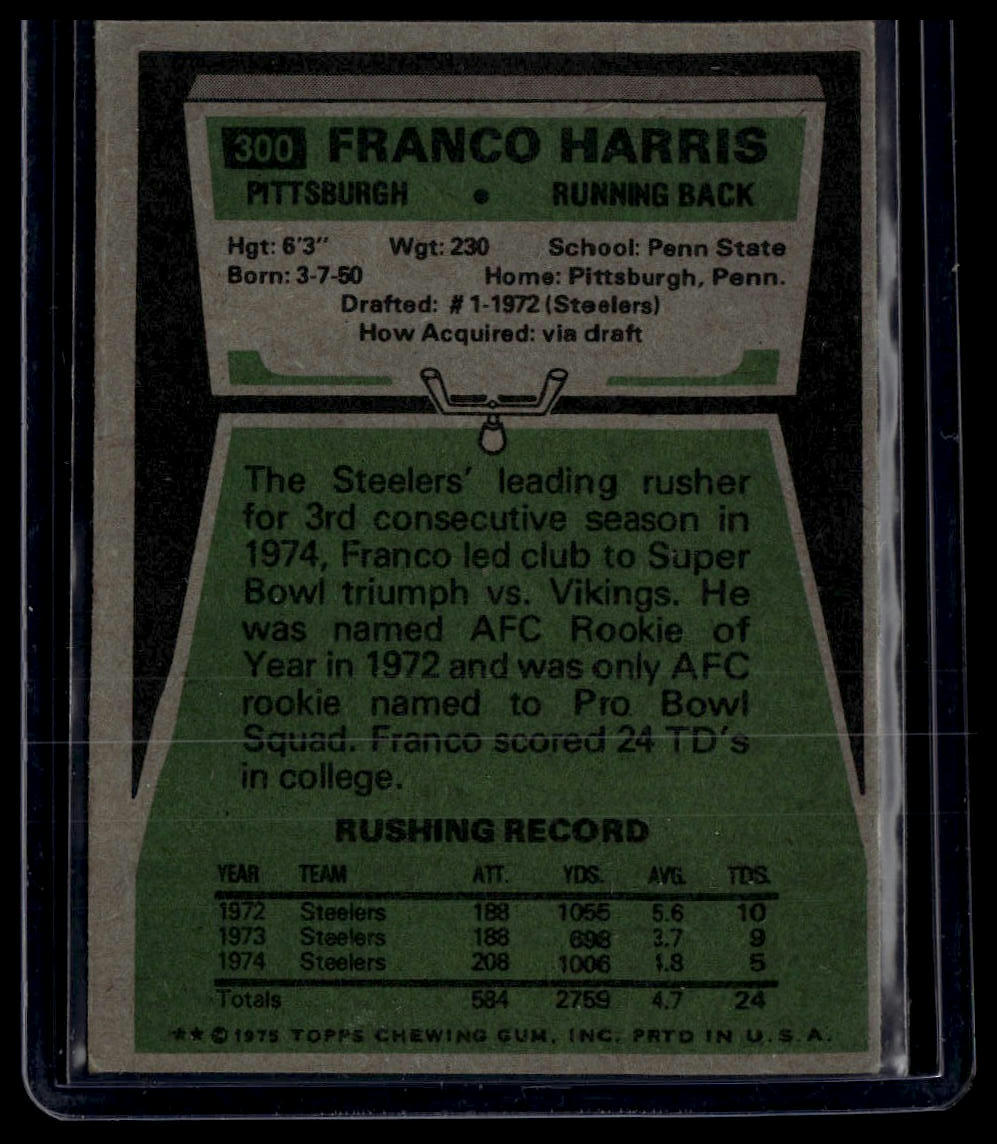 1975 Topps #300 Franco Harris