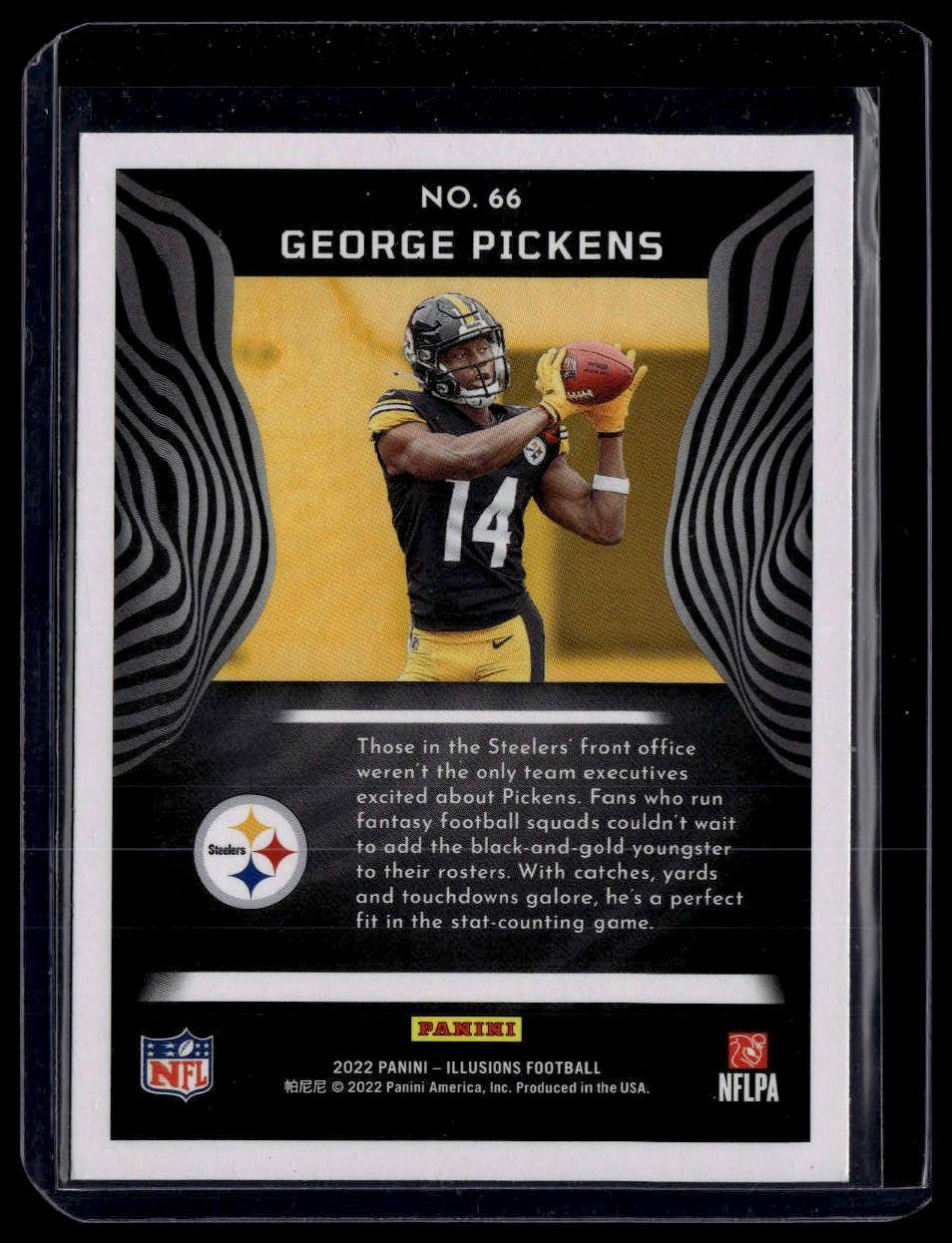 2022 Panini Illusions #66 George Pickens Trophy Collection Emerald