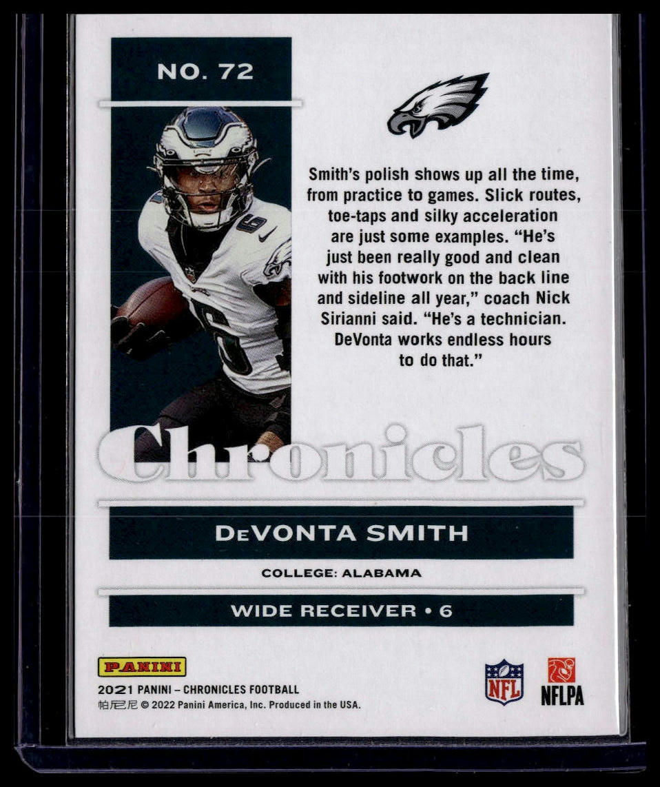 2021 Panini Chronicles #72 DeVonta Smith Green