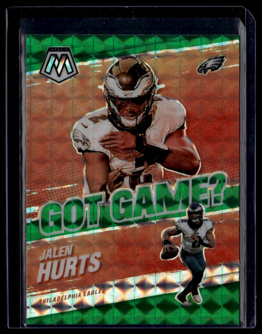 2021 Panini Mosaic #GG-5 Jalen Hurts Got Game? Mosaic Green