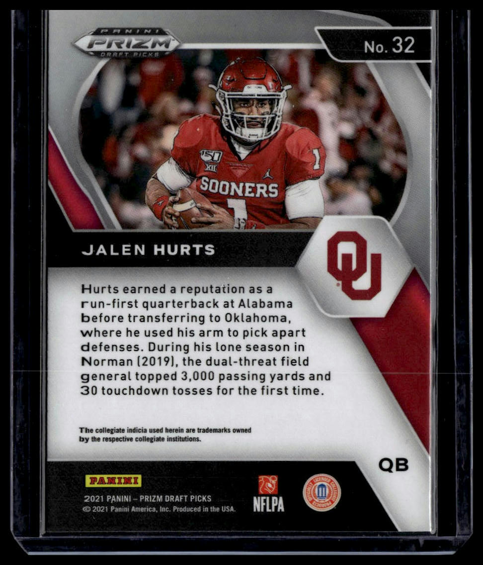 2021 Panini Prizm Draft Picks Collegiate #32 Jalen Hurts