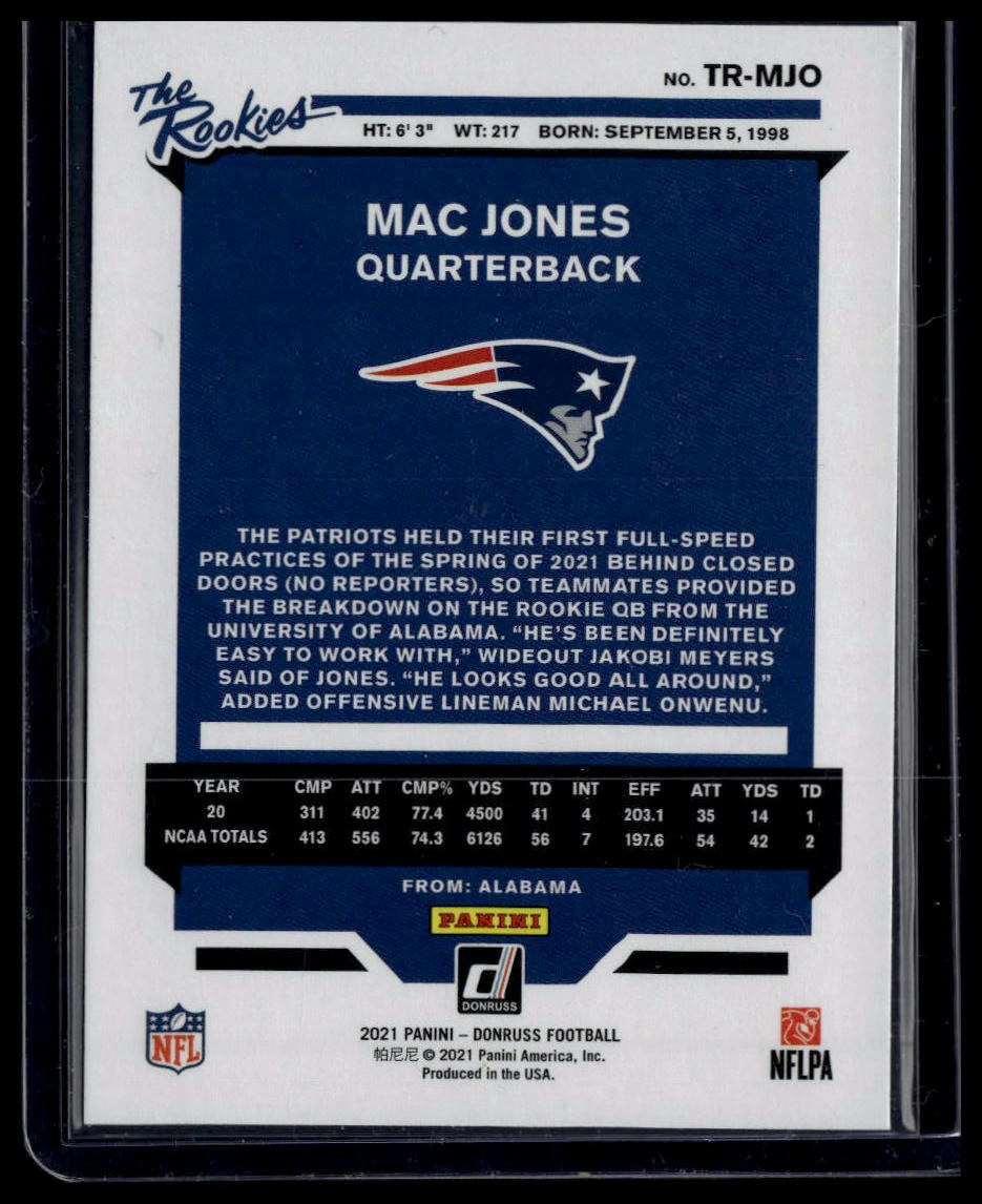 2021 Donruss #TR-MJO Mac Jones The Rookies