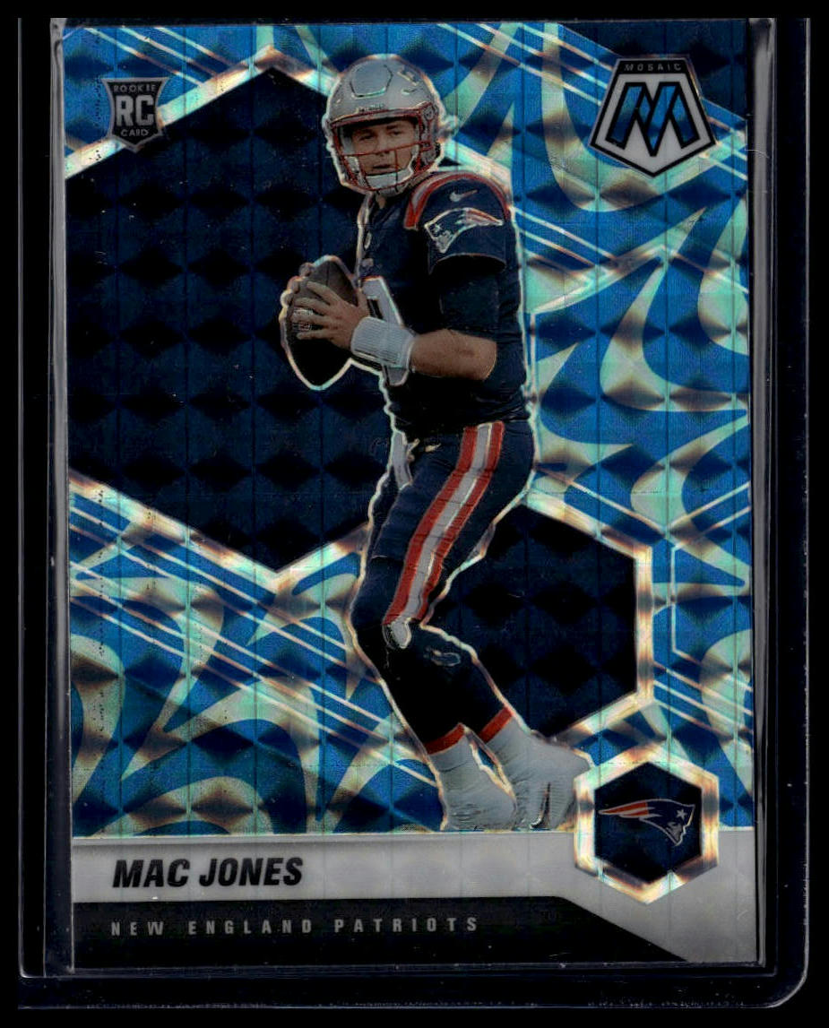 2021 Panini Mosaic #306 Mac Jones Prizm Reactive Blue