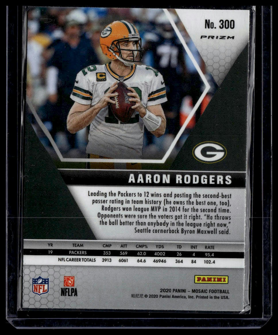 2020 Panini Mosaic #300 Aaron Rodgers Prizm Reactive Red